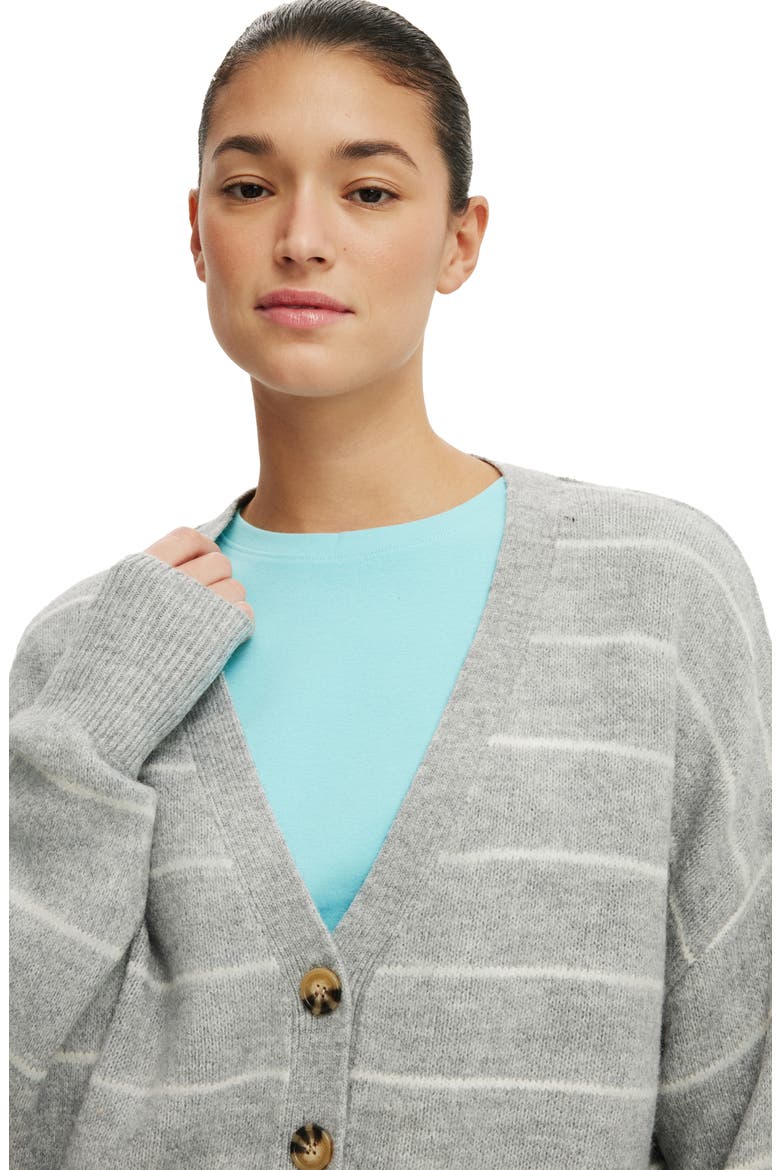 Women's Softest Luxe Oversized Cardi, Alternate, color, Grey Marle Stripe