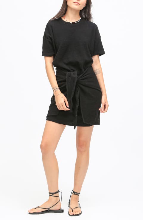 Bobby Tie Front Slub Cotton Jersey T-Shirt Dress