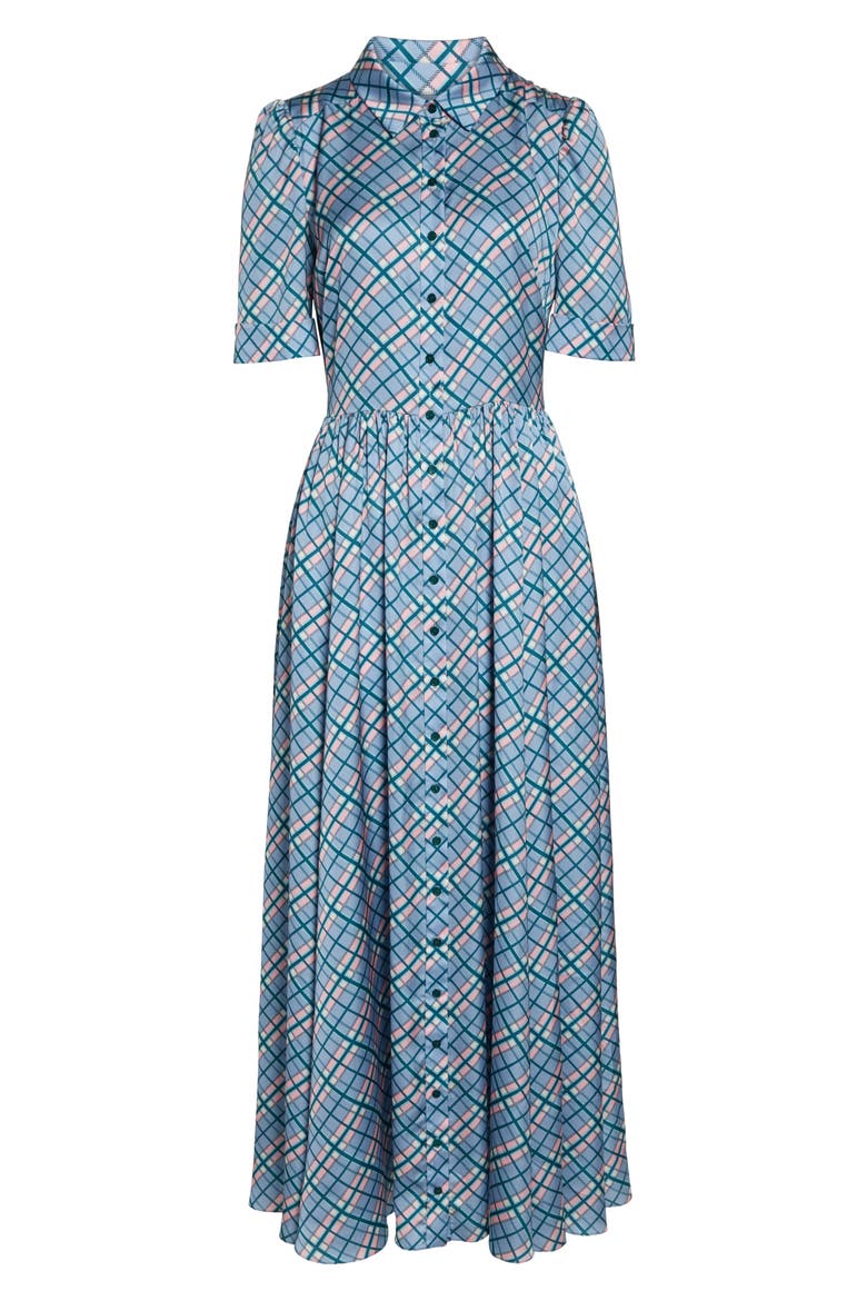 Maxi Shirtdress, Alternate, color, DENIM/ SALMON
