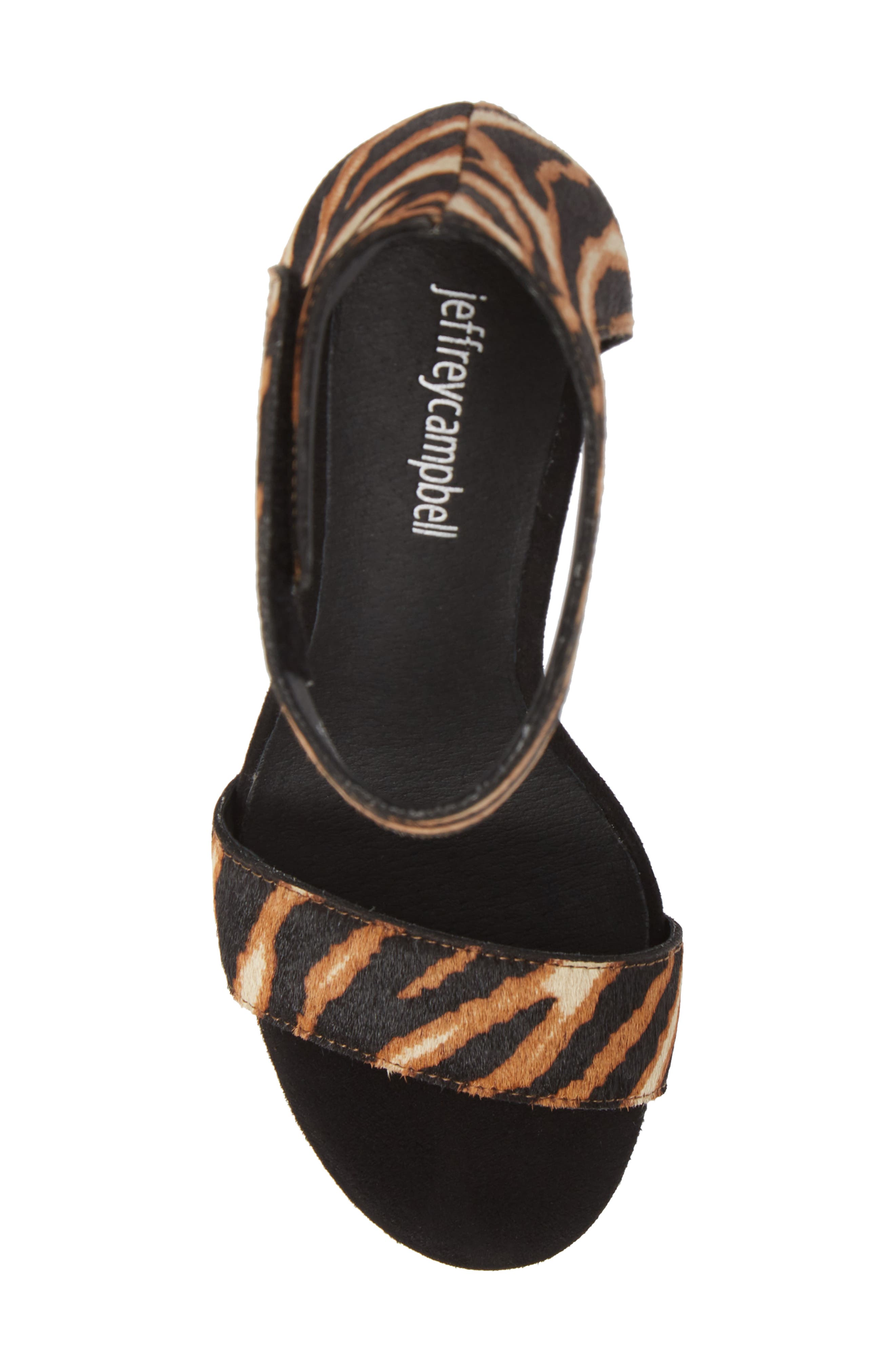 Lindsay Genuine Calf Hair Ankle Strap Sandal, Alternate, color, BEIGE ZEBRA PRINT LEATHER