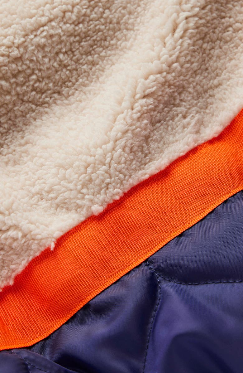 Mini Boden Kids' Reversible Fleece Hooded Jacket, Alternate, color, Color Block