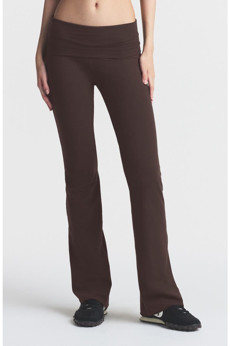 Cotton Jersey Foldover Pants, Main, color, ESPRESSO