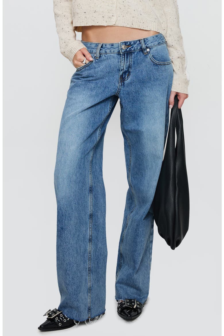 Sabryna Low Rise Wide Leg Jeans, Main, color, BLUE