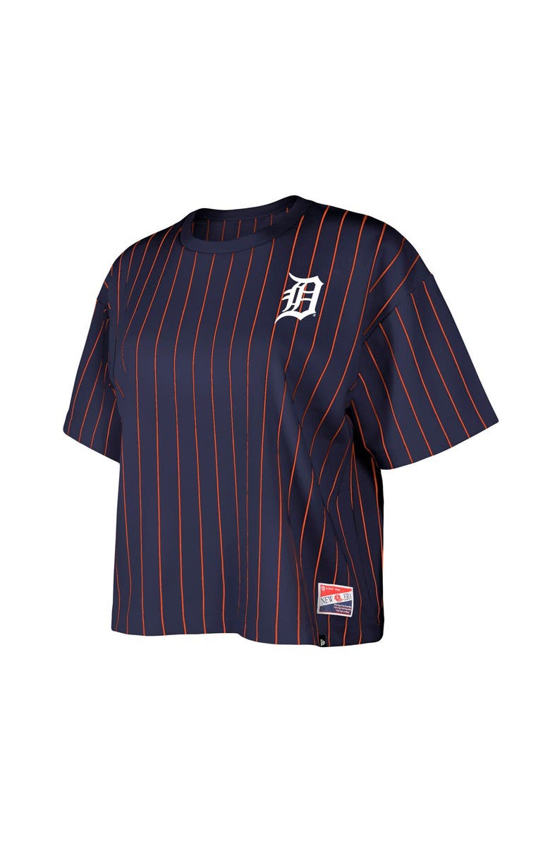 New Era Women's New Era Navy Detroit Tigers Boxy Pinstripe T-Shirt, Alternate, color, 