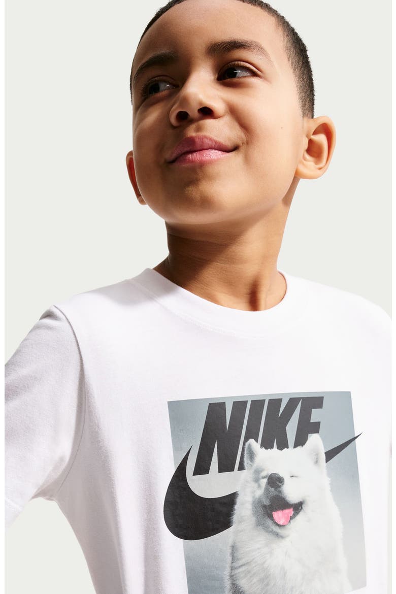 Kids' Dog Swoosh Graphic T-Shirt, Alternate, color, WHITE