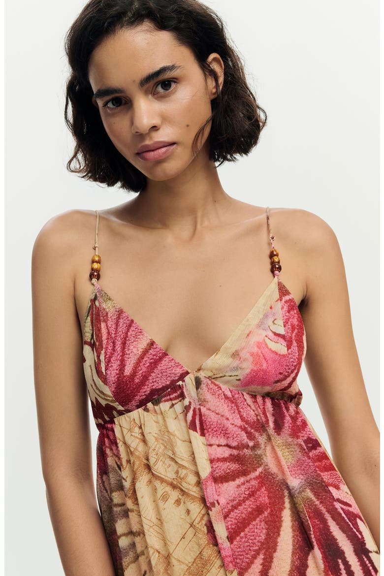 Beaded Sleeveless Midi Dress, Alternate, color, PINK