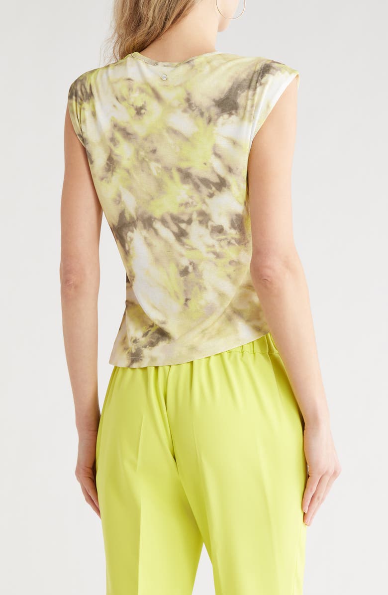 DKNY Cap Sleeve Knit Top, Alternate, color, Sage/ Limeade Multi