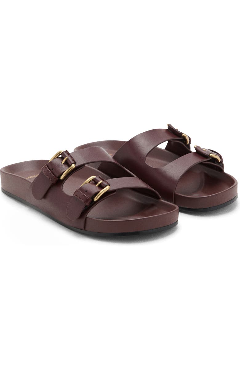 MANGO Two-Strap Sandal, Main, color, Burgundy