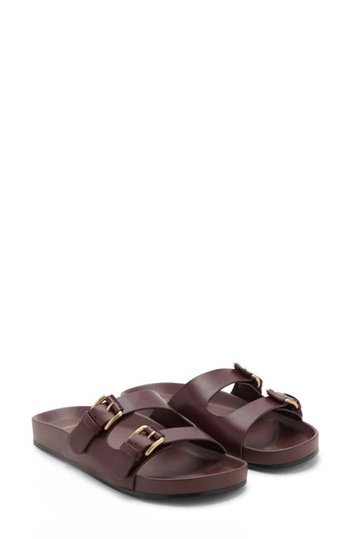 Mango Two-strap Sandal In Burgundy