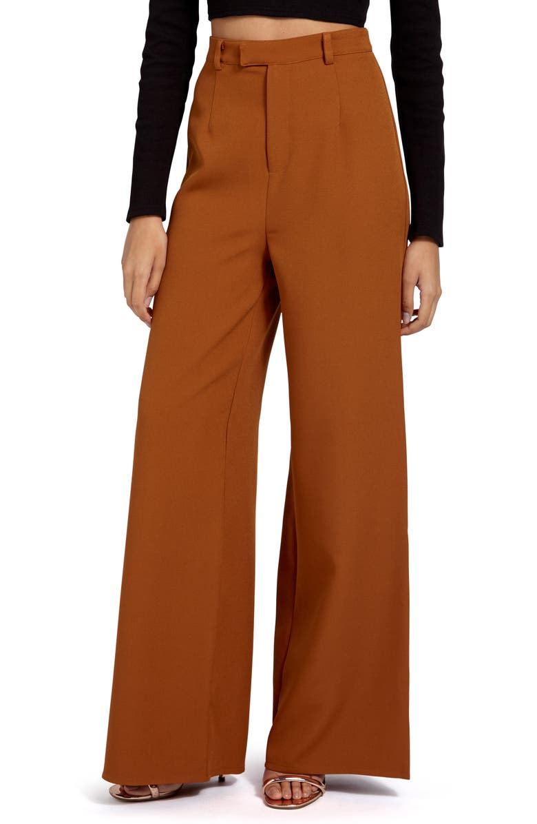 Missguided Crepe Wide Leg Trousers, Main, color, 