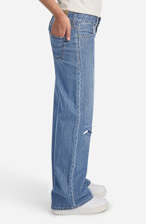 Abercrombie Kids Kids' Ripped High Waist Wide Leg Jeans In Blue