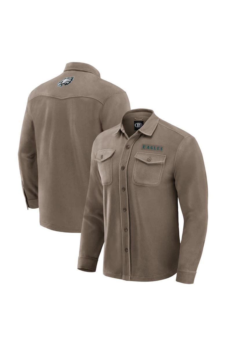 Darius Rucker Collection by Fanatics Men's Darius Rucker Collection by Fanatics Tan Philadelphia Eagles Polar Fleece Cozy Button-Up Shirt, Main, color, Tan