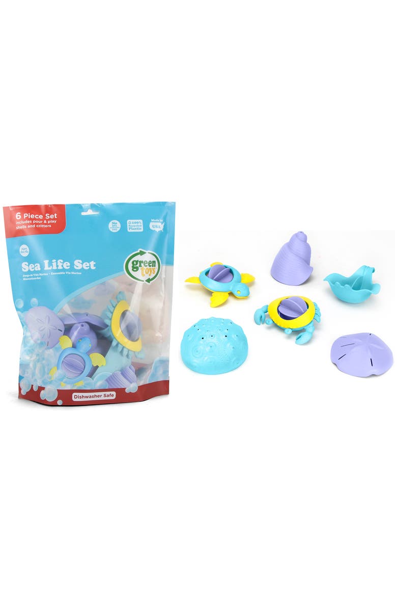 Green Toys Sea Life Set, 6 Piece Bath Set, Alternate, color, Multicolored