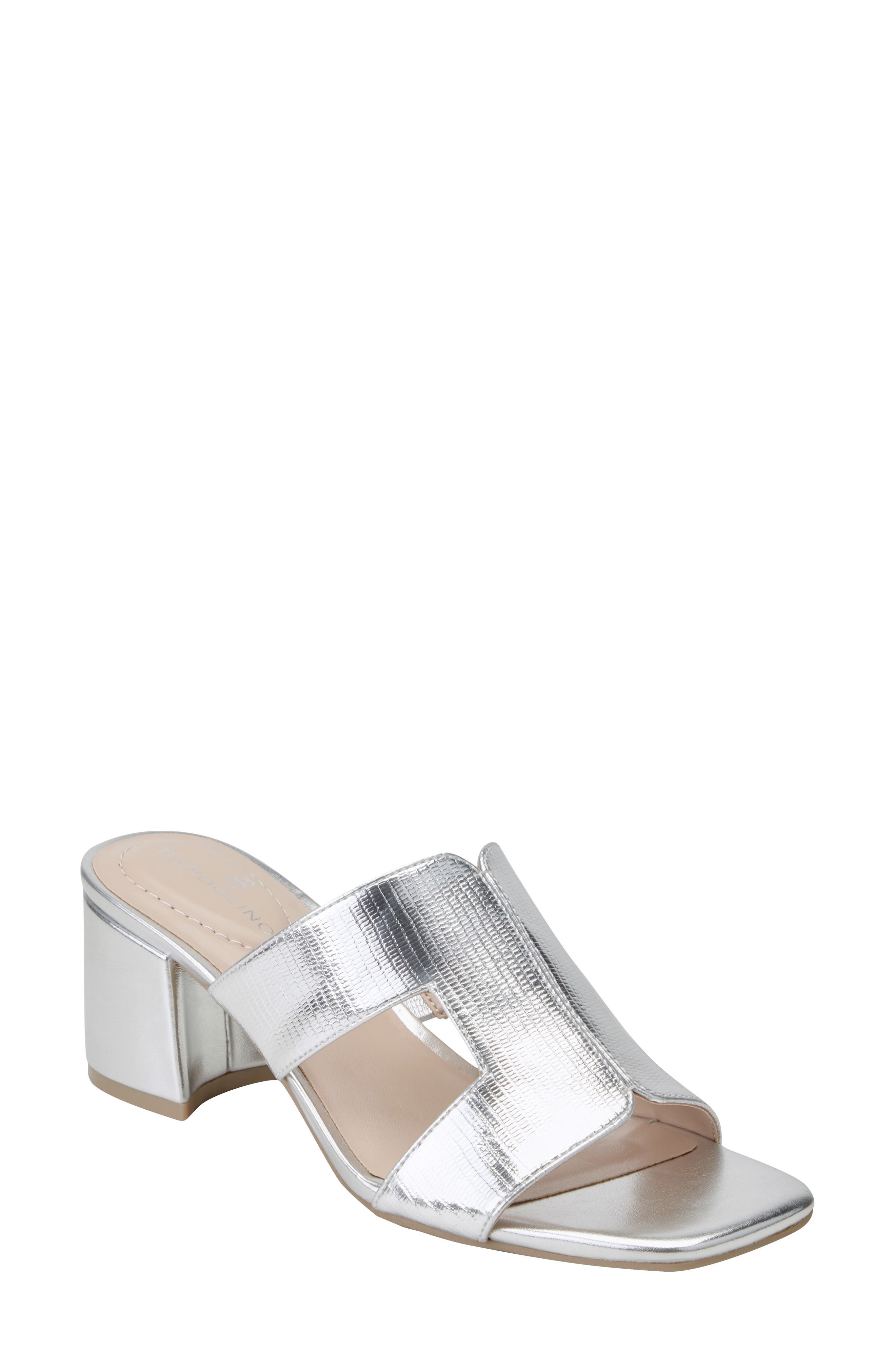 Bandolino Merring Block Heel Metallic Sandal