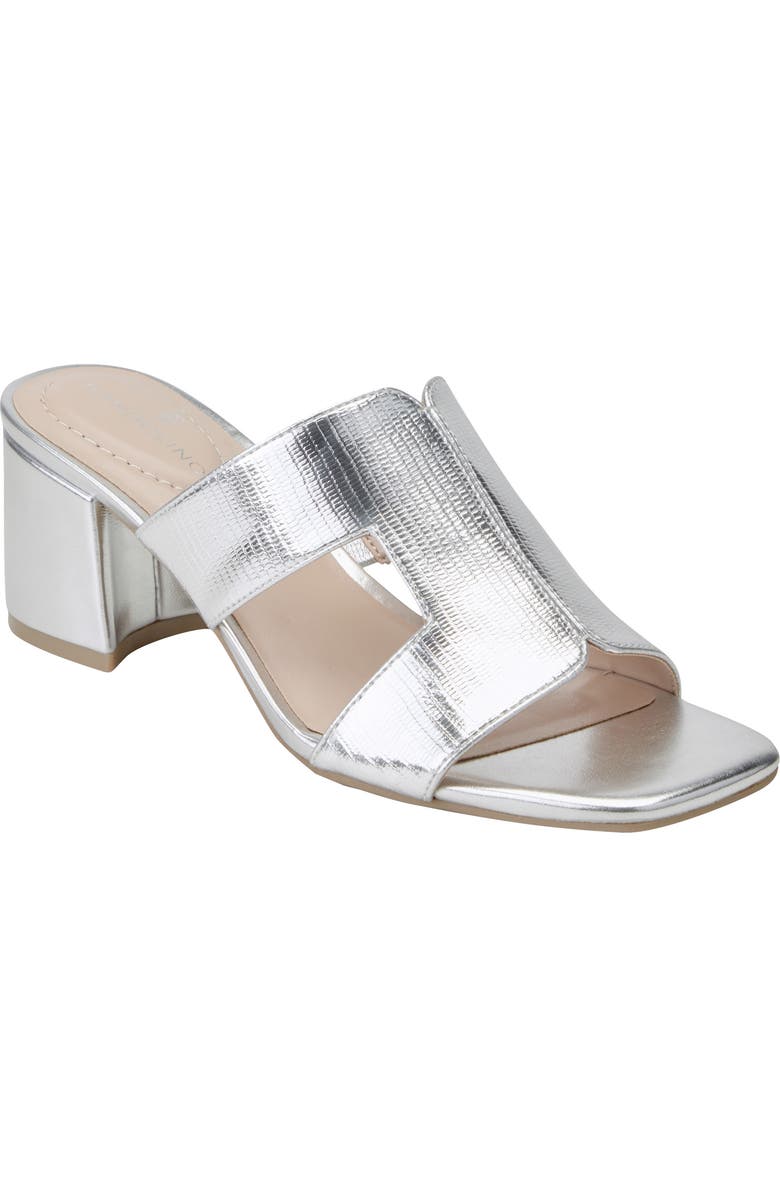 Bandolino Merring Block Heel Metallic Sandal, Main, color, Silver 040