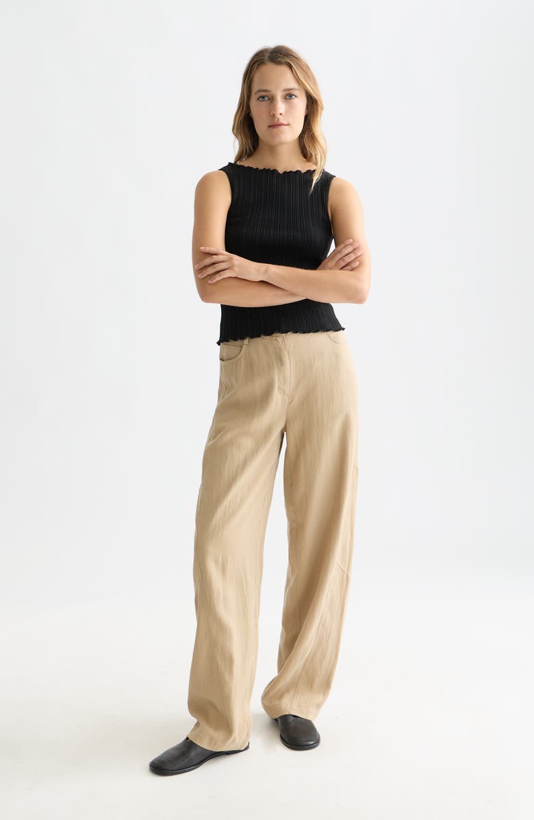 Scotch & Soda Boat Neck Cotton Rib Tank, Alternate, color, Meteorite