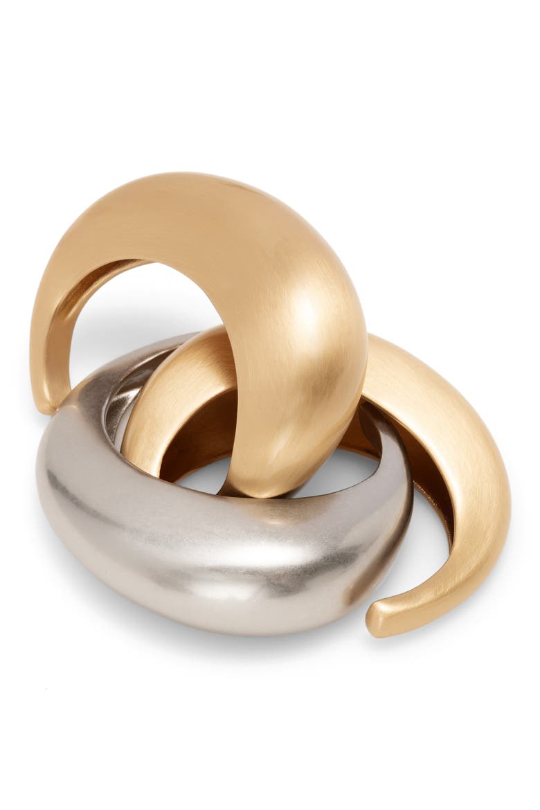 Analeia 3-Piece Cuff Set, Alternate, color, BRUSHED BRASS / ANTIQUE SILVER