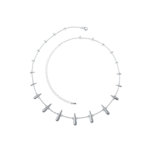 Lucy Quartermaine Shard Station Necklace In Sterling Silver
