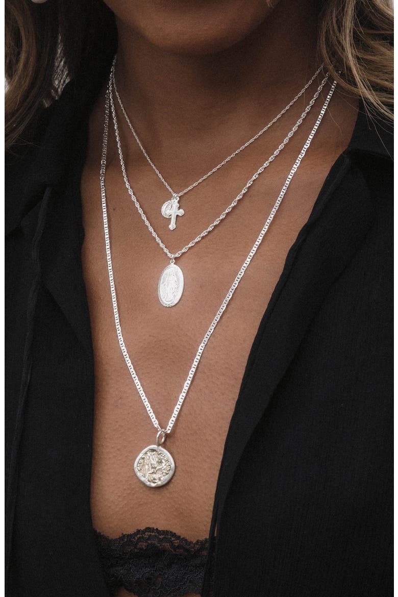 The Mary Pendant Necklace, Alternate, color, SILVER