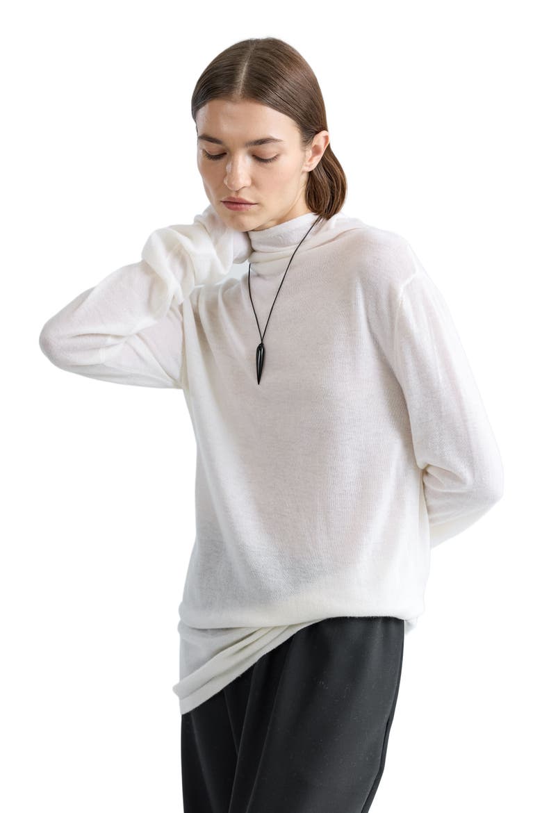 Funnel Wool/Cash Turtleneck, Alternate, color, Ivory
