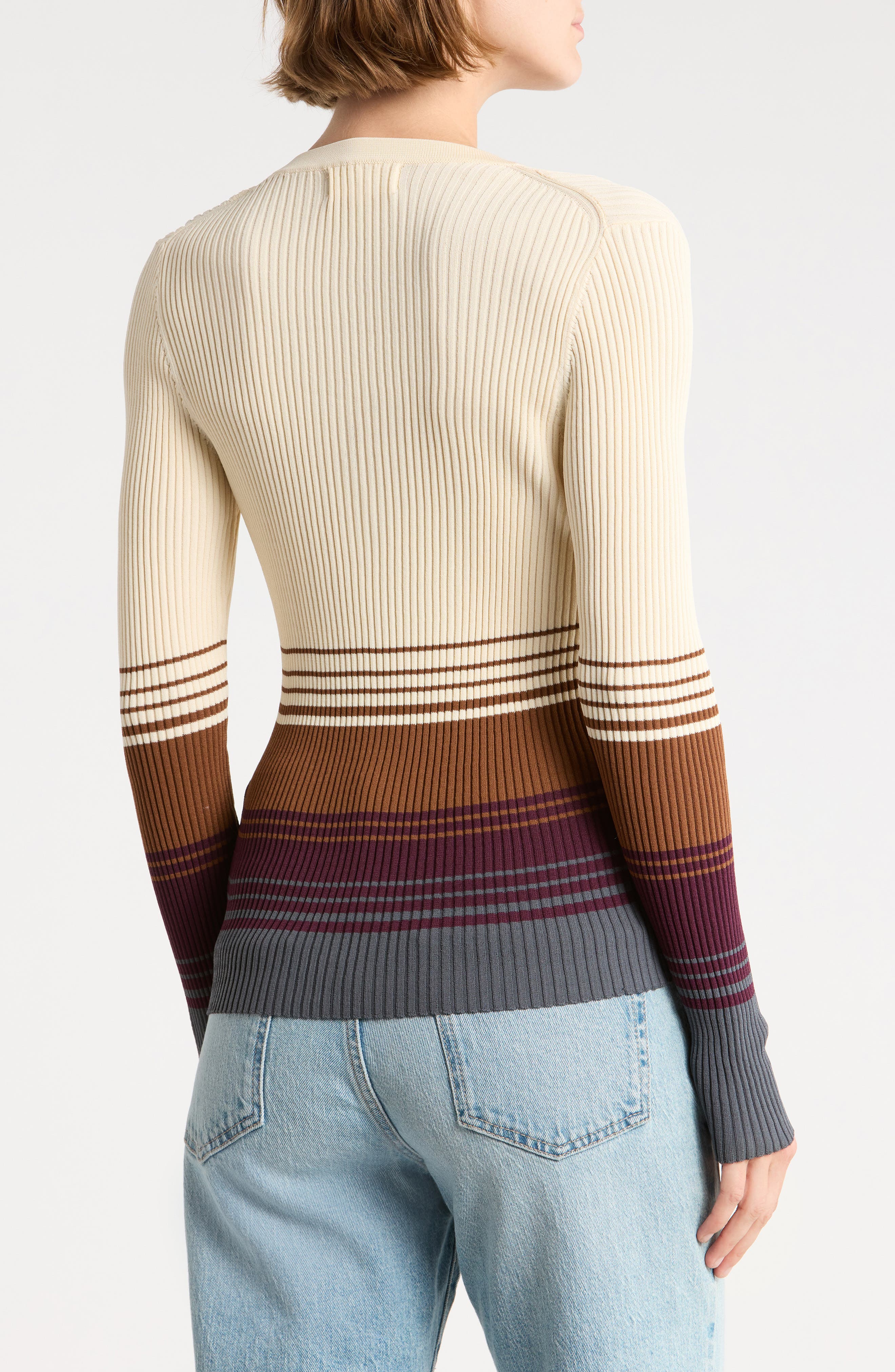 Current/Elliott Striped V-Neck Cardigan (Women) | Nordstromrack