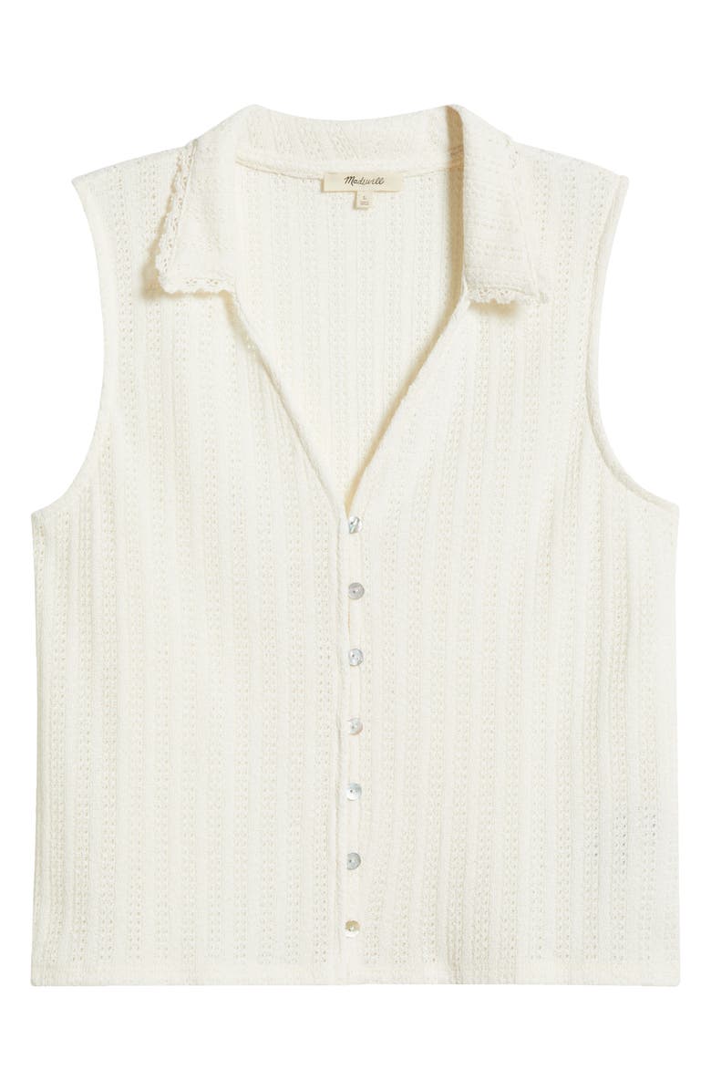 Madewell Knit V-Neck Sweater Vest, Alternate, color, Vintage Ivory
