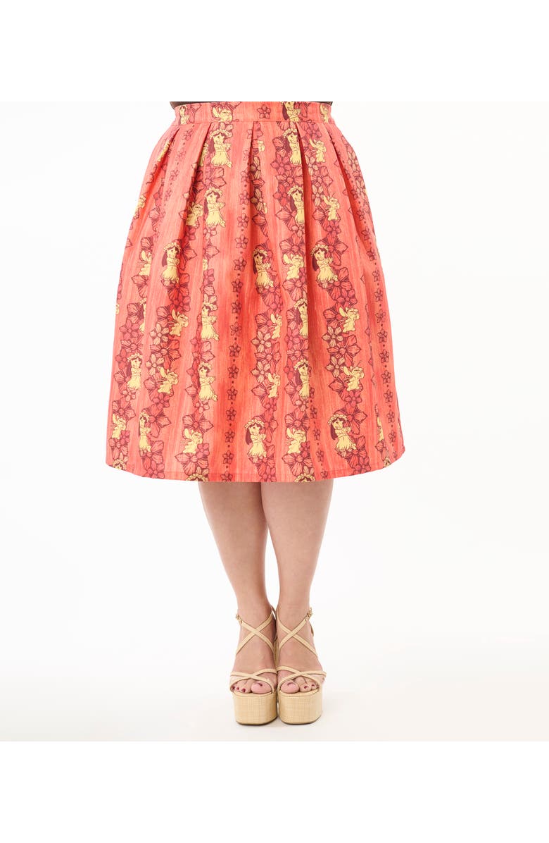 Unique Vintage Plus Size Jayne Swing Skirt, Alternate, color, Orange