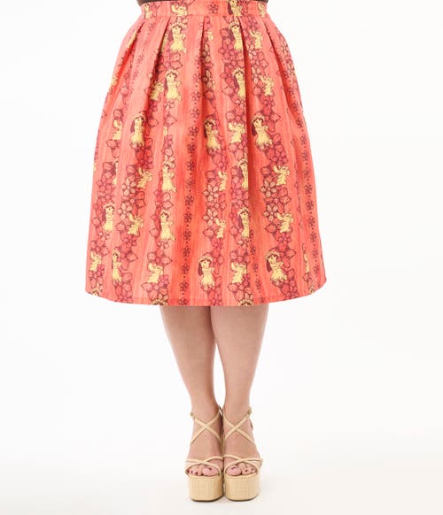 Unique Vintage Plus Size Jayne Swing Skirt In Red
