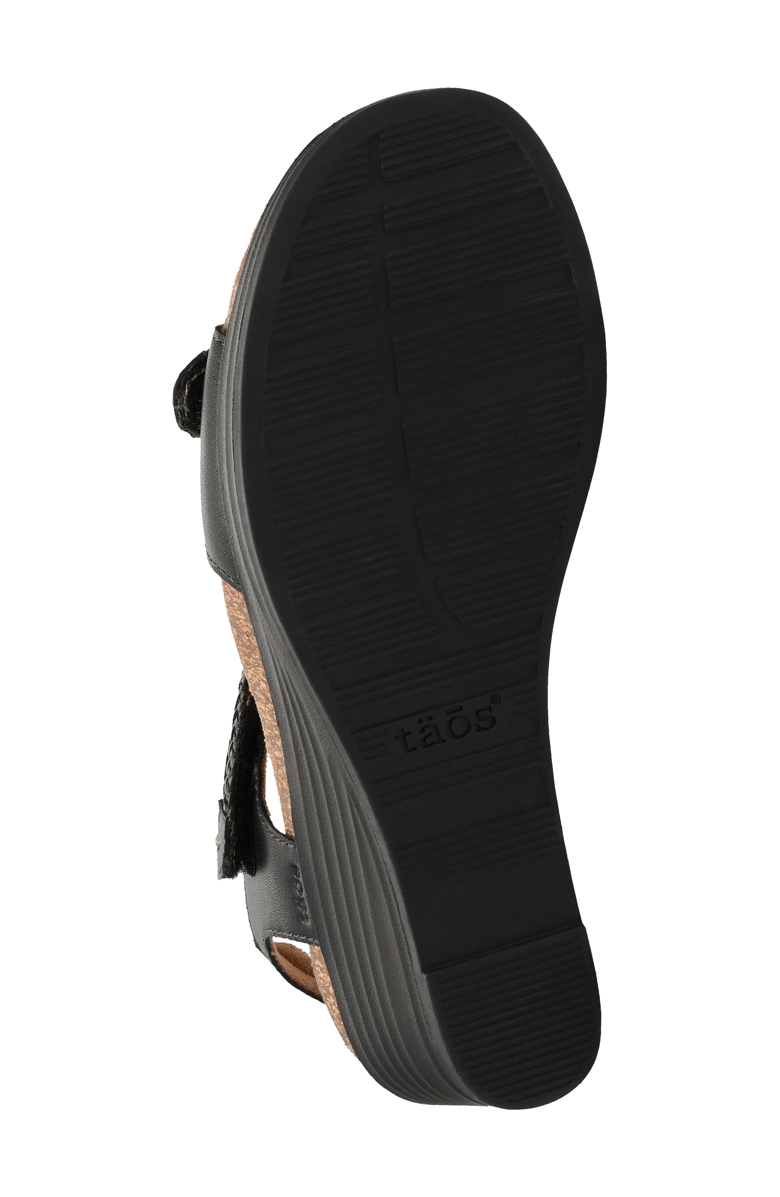 Taos Zecret Ankle Strap Platform Wedge Sandal, Alternate, color, Black