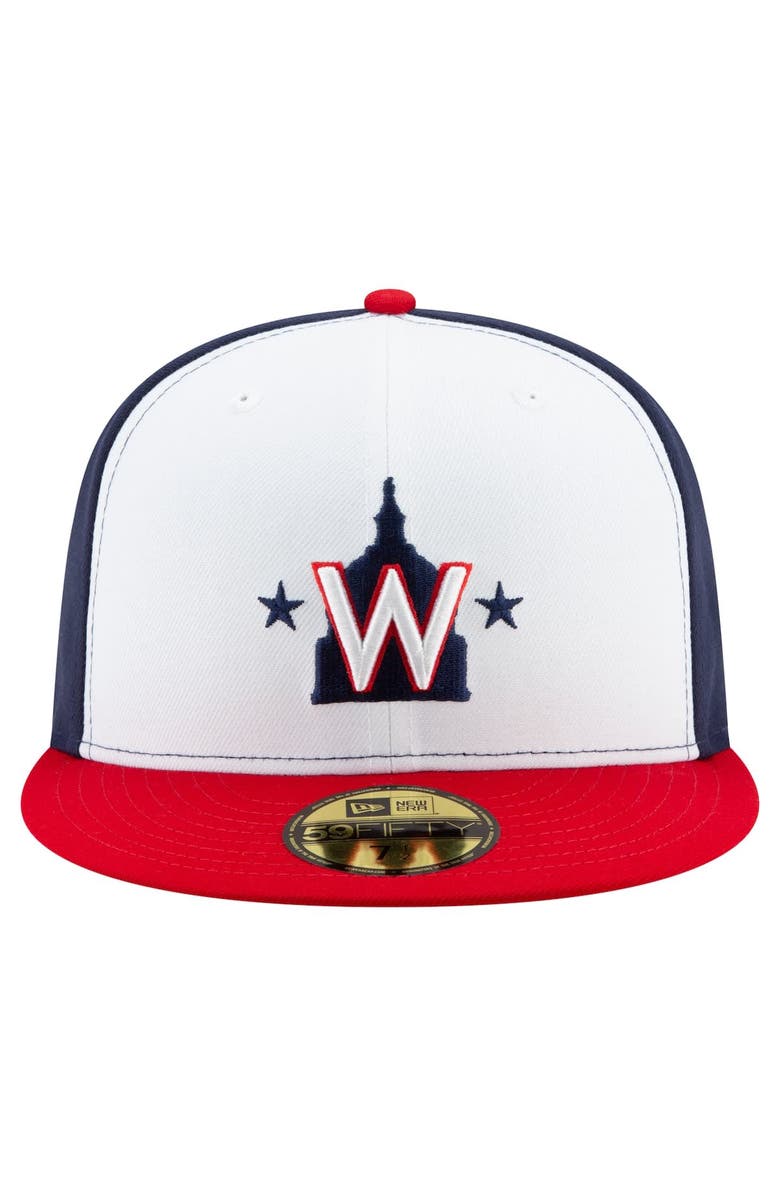 New Era Men's New Era White/Navy/Red Washington Nationals 20th Anniversary 59FIFTY Fitted Hat, Alternate, color, White