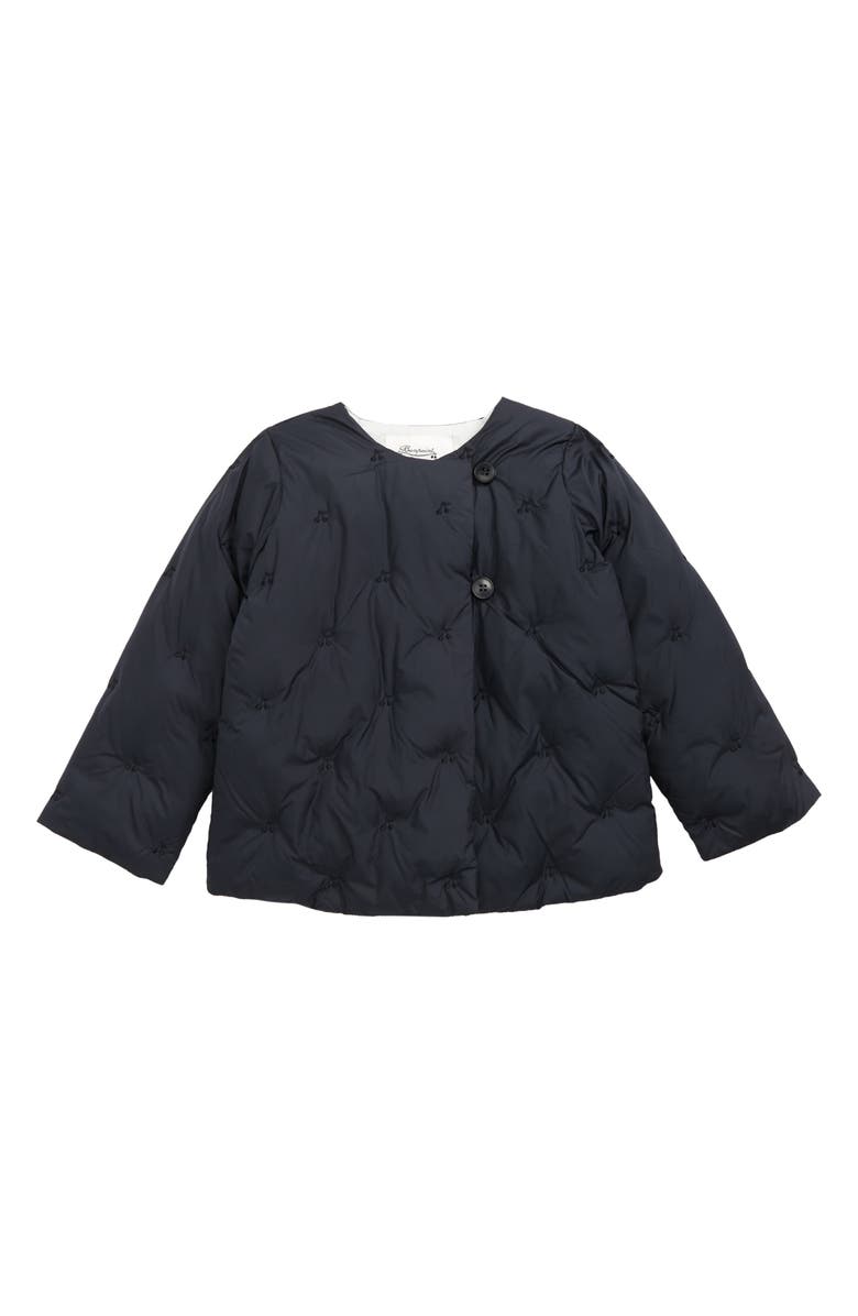 Bonpoint Taho Cherry Embroidered Waterproof Down Jacket, Main, color, 