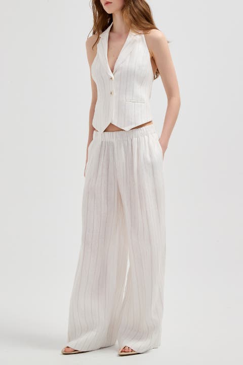 Rhea Wide-leg Linen Pant