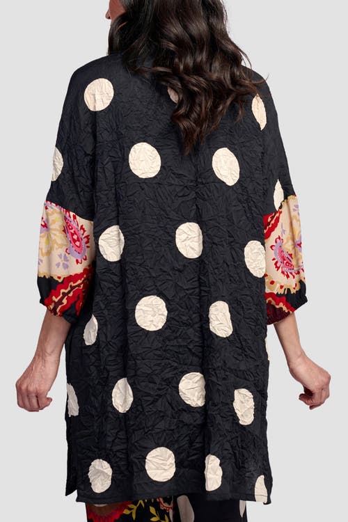 ALEMBIKA ALEMBIKA POLKA DOTS MIXED PRINT TUNIC WITH MANDARIN COLLAR