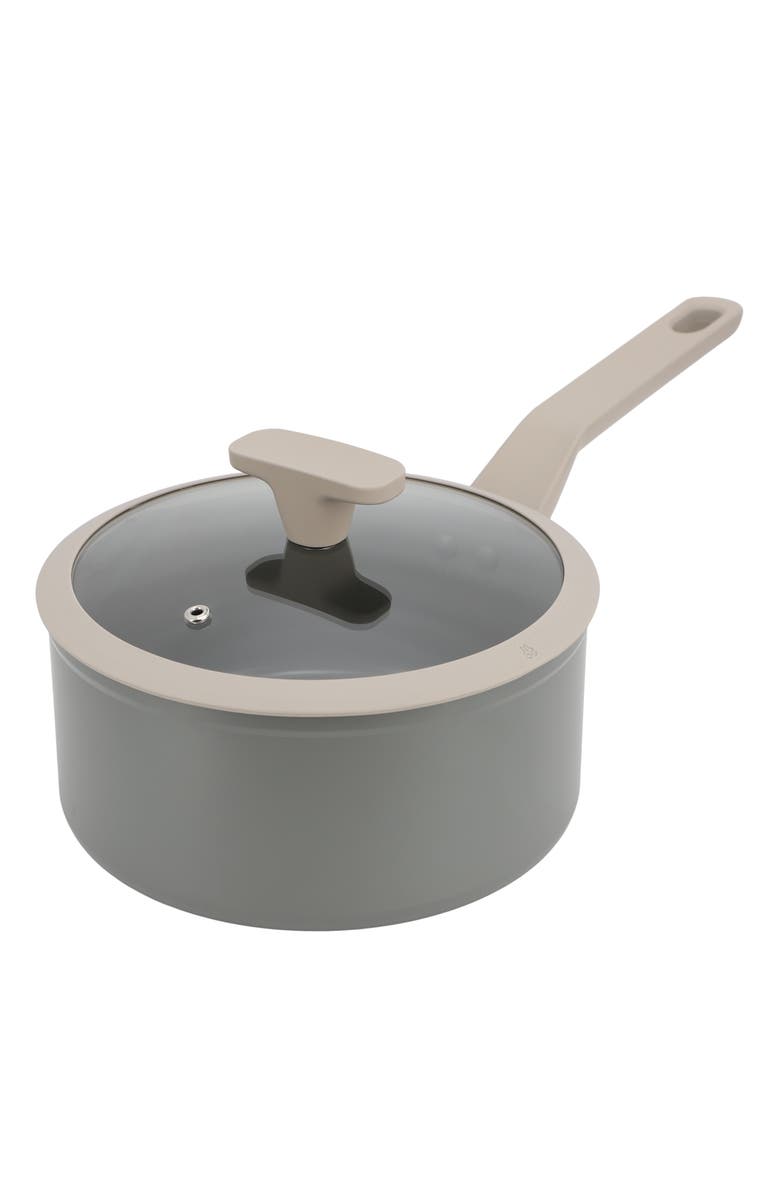 OSTER Ambrose 3 Quart Nonstick Aluminum Saucepan with Lid, Main, color, Grey