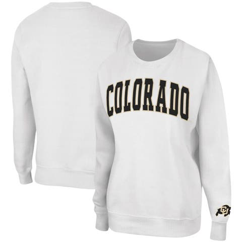 Women's Colosseum White Colorado Buffaloes Campanile Pullover Sweatshirt