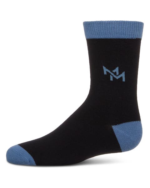 Overlapped-M Fine-Gauge Crew Sock (Big Kid)