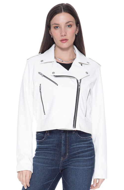 Blue Revival Ride Or Die Faux Leather Jacket In White