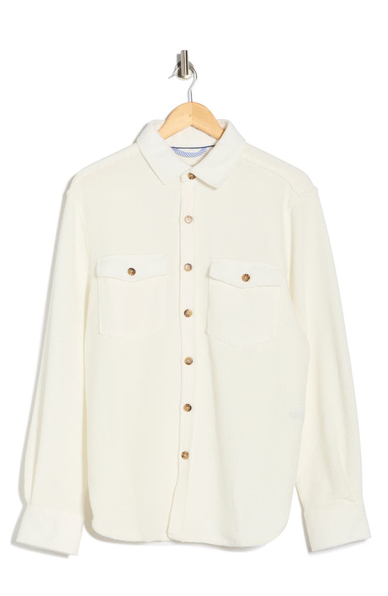 CONSTRUCT Solid Textured Shirt Jacket, Main, color, White