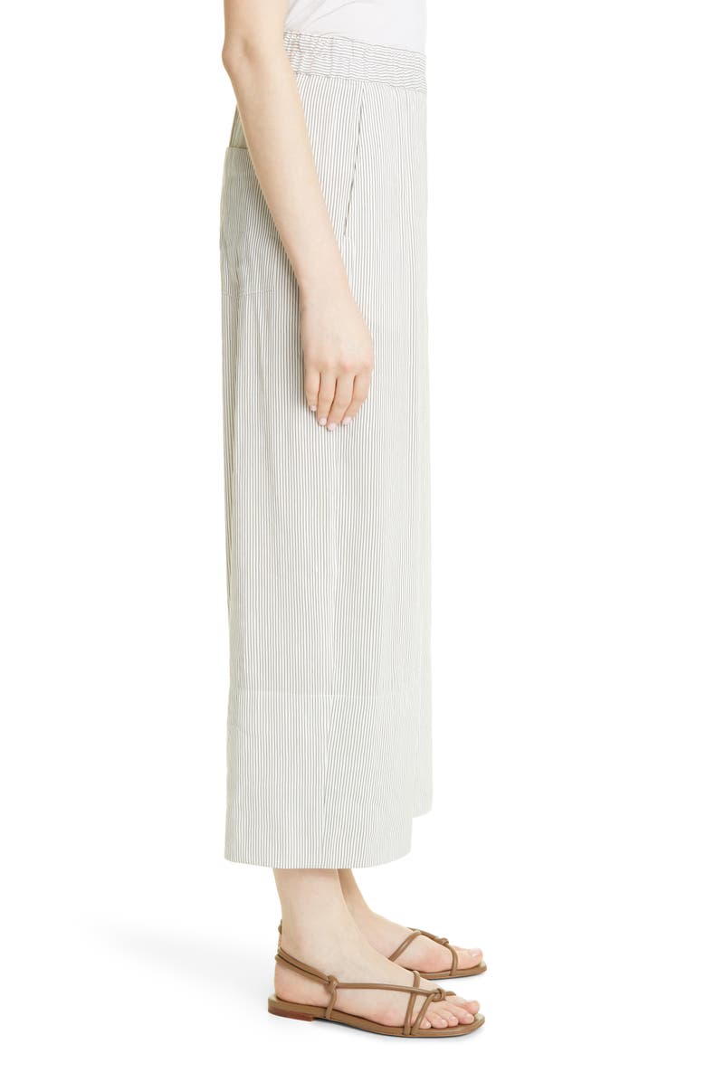 Vince Stripe Linen Blend Crop Pull On Pants, Alternate, color, 