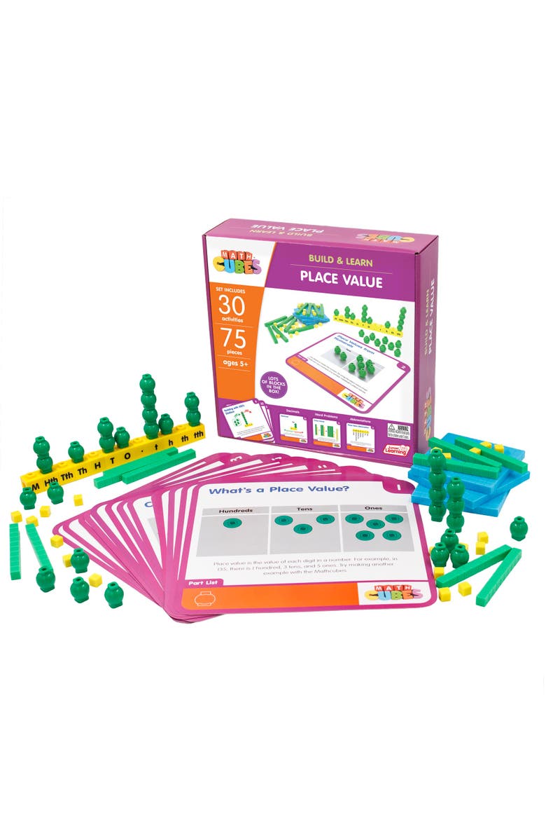 Junior Learning Mathcubes Place Values 30 Activity Set, Educational Aid, Kids, Alternate, color, Multicolored