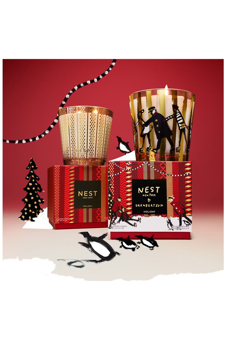 Holiday Decorative 3-Wick Drawbertson Candle, Alternate, color, NO COLOR