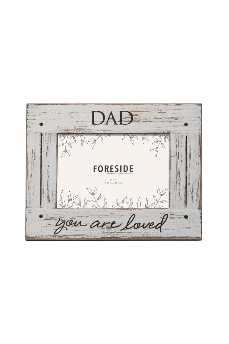 You Are Loved 5x7 Distressed Wood Picture Frame, Main, color, White