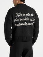 Manière De Voir Kamil Art Slogan Brushed Knit Jumper