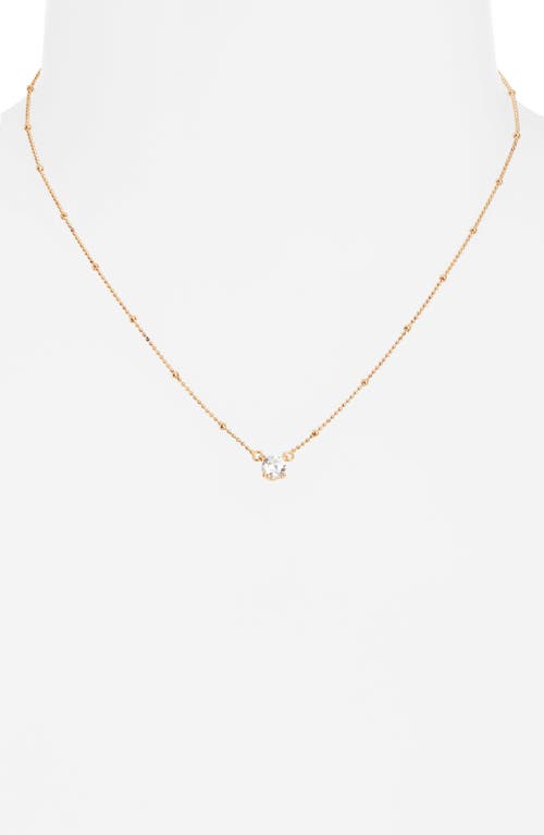 Nordstrom Demi Fine Solitaire Cubic Zirconia Necklace In 14k Gold Plated