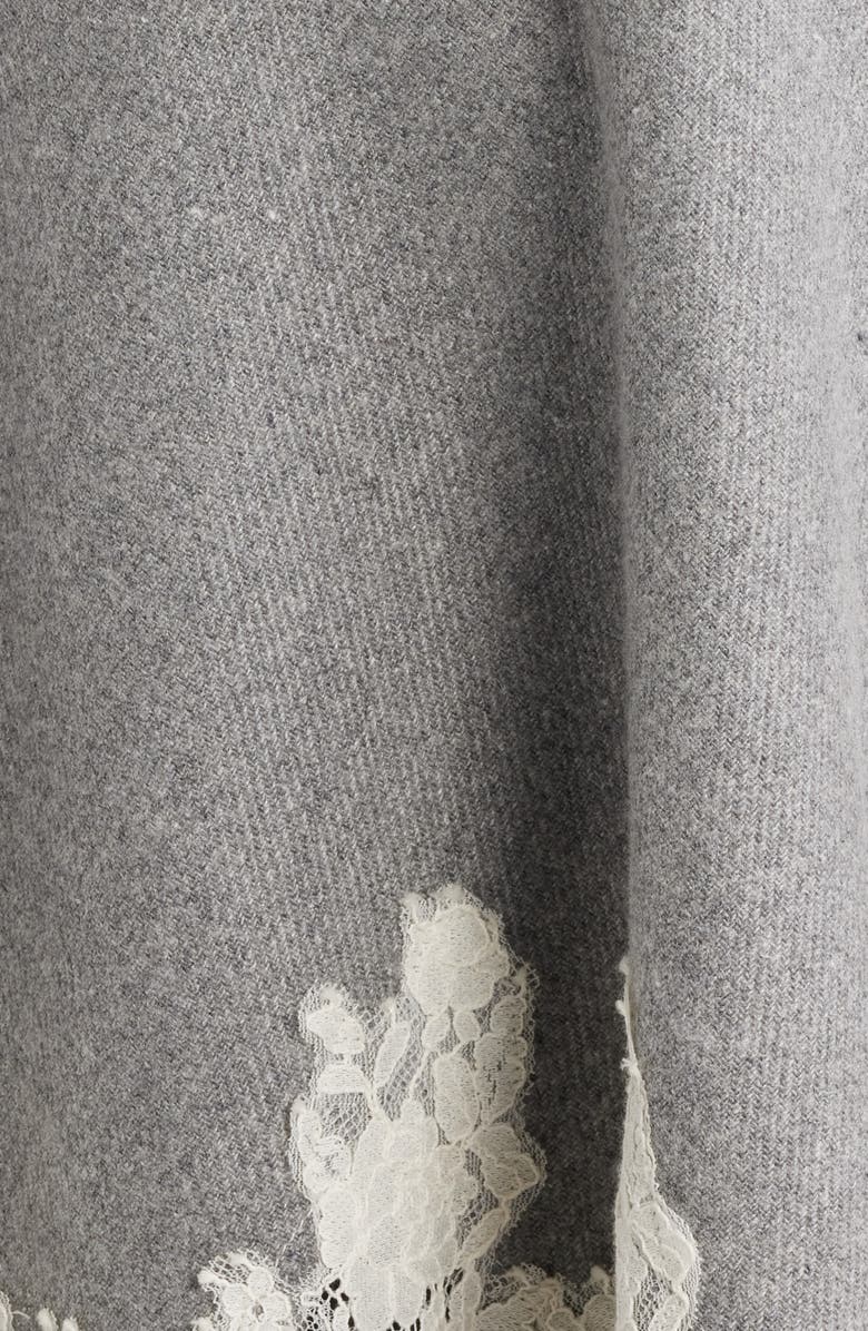 LoveShackFancy Icarus Lace Detail Crop Jacket, Alternate, color, Grey Melange