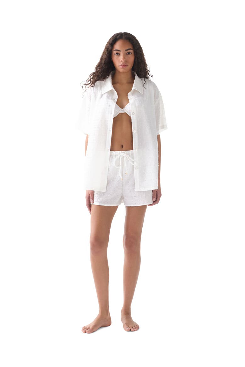 Short Sleeve Swim Shirt, Alternate, color, White