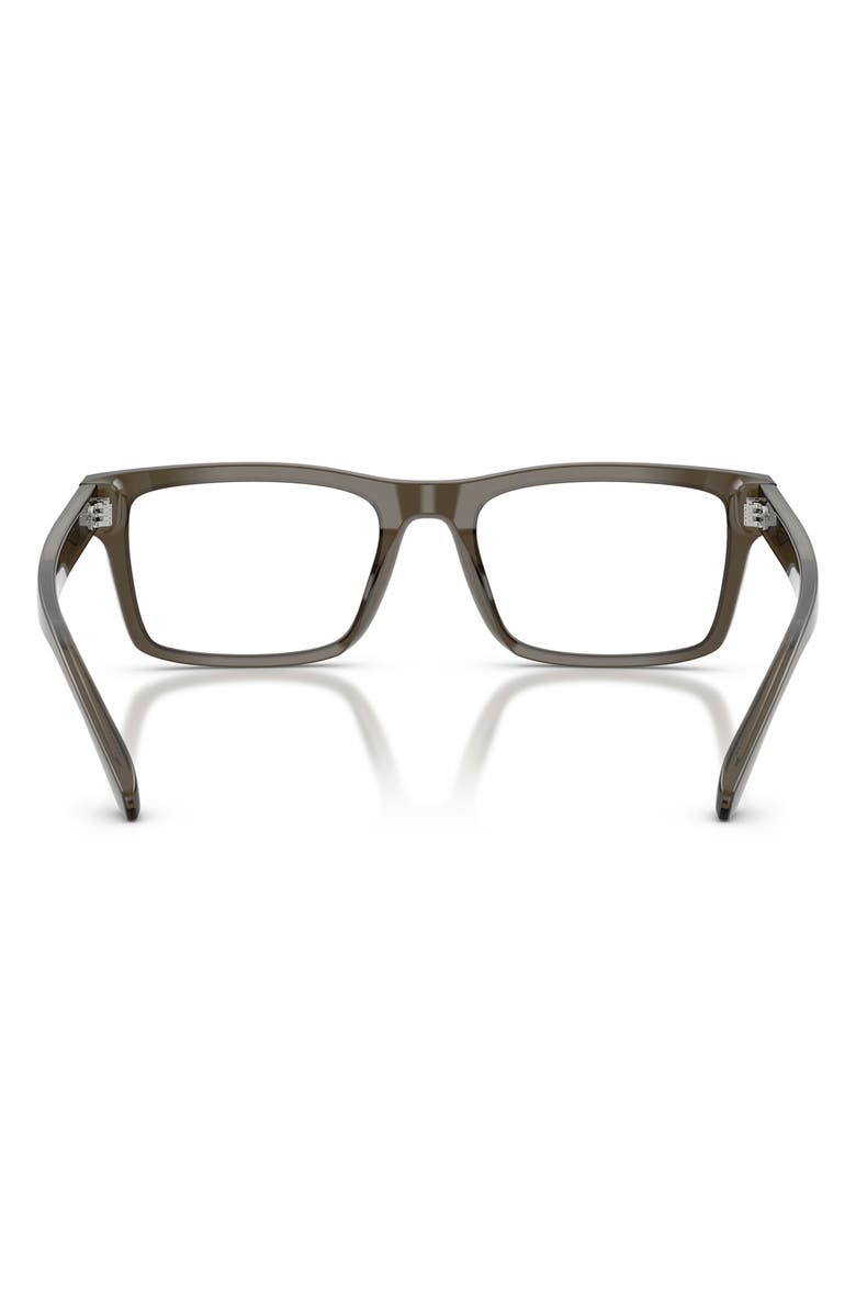 Emporio Armani 57mm Rectangle Optical Glasses, Alternate, color, Shiny Grey / Demo Lens