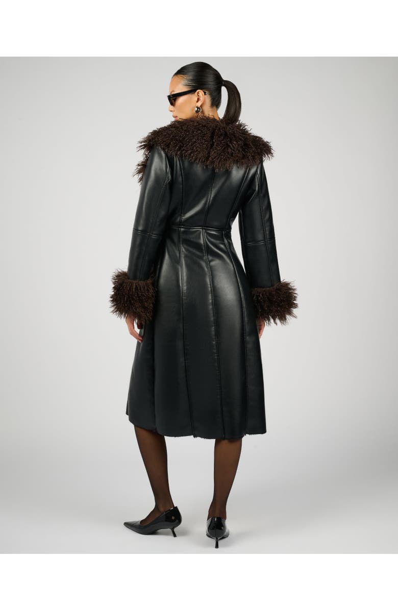 WeWoreWhat Penny Lane Coat, Alternate, color, Black/Brown