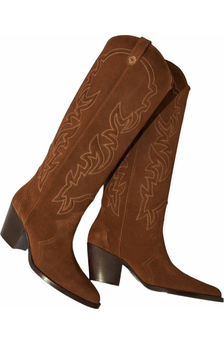 maje Suede cowboy boots, Alternate, color,