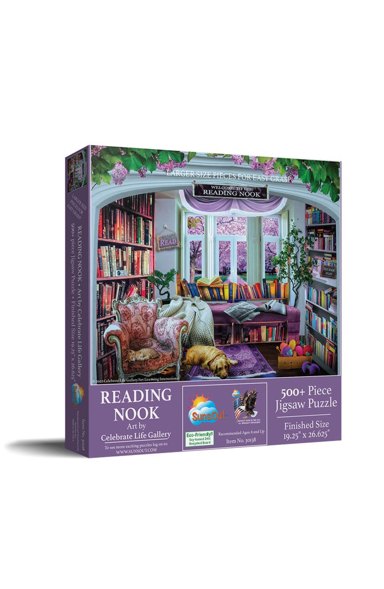 Sunsout Reading Nook 500 piece Jigsaw Puzzle for Adults Large Pieces, Main, color, Multicolor